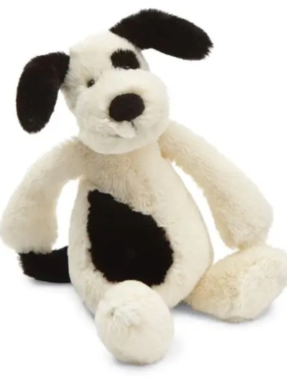 Jellycat Cream and Black Bashful Puppy Plush Small Little